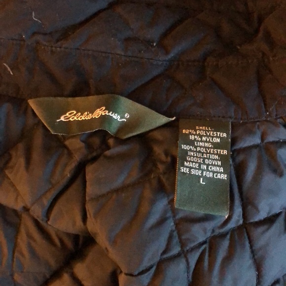 Eddie Bauer Black Quilted Goose Down Vest - Picture 6 of 8